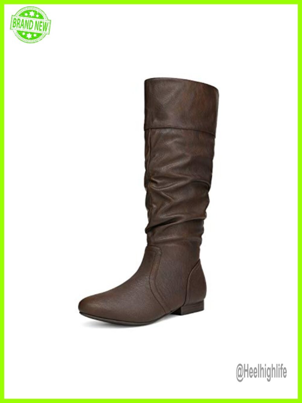 Women's Knee High Slouchy Boots Faux Leather Faux Fur Ruched Winter
